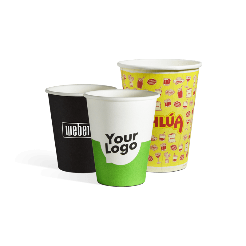 Custom printed single wall paper cups with logo